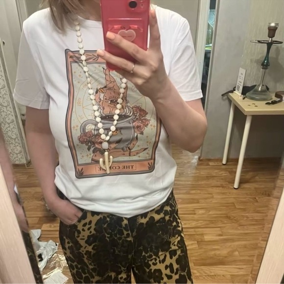 Western Cactus Natural Stone Howlite Beaded Necklace - Picture 6 of 9